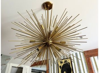 Arteriors 12 Light Chandelier In Antique Brass