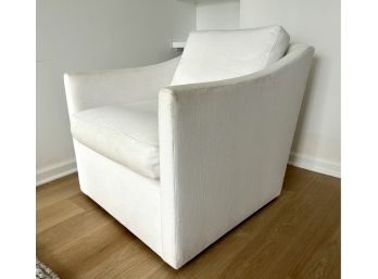 Restoration Hardware Swivel Chair - White Linen