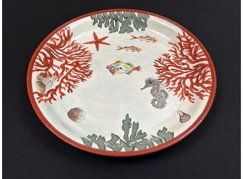 Coral & Fish Artist Signed Large Bowl