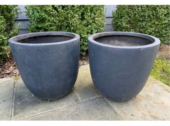 Pair Of Outdoor Planters - Grey