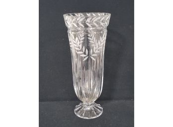 Large Vintage LENOX Cut Crystal Etched Footed 14' Flower Vase