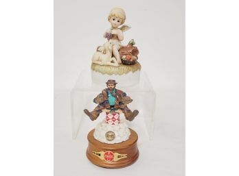 Two Vintage Music Boxes-Coca Cola Emmett Kelly & Eneso Talk To The Animals