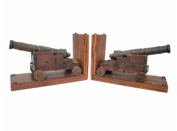 Vintage Pair Of Cannon Canon Bookends Marina Espanola Siglo XVIII