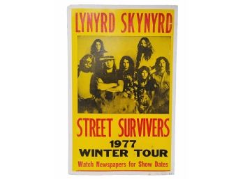 Vintage Lynyrd Skynyrd Concert Poster 1977 Winter Tour Street Survivors