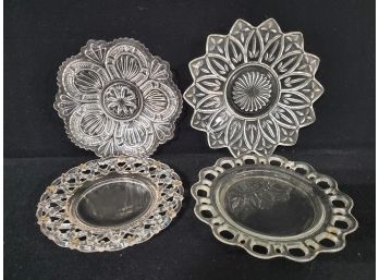 Pretty Antique & Vintage Clear Glass Plate Assortment