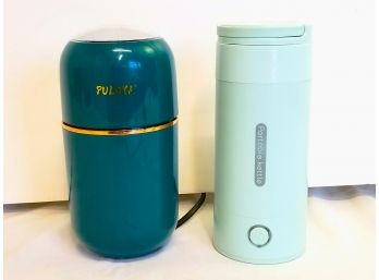 Portable Electric Heating Kettle & Puloya Electric Coffee Bean Grinder