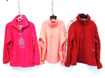 3 Women's Quarter Zip Pullover Sweaters Size Large