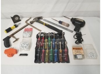 Small Tools: Soldering Gun, Hammer, Socket Wrenches, Bell Wire Staples, Toggle Bolts, Surface Level & Mor