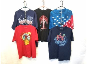 5 Men's  Vintage Graphic T-shirts: Star Wars, Marvel, Liquid Blue And More Sizes L - XXL