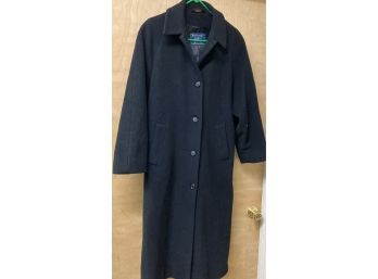 Womens Burberry Wool & Cashmere Overcoat Size 12 R