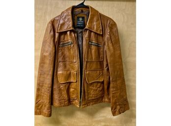 Mens Vintage Cooper Brown Leather Jacket