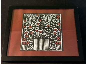 Pop Art Keith Haring Reproduction Print In Thick Black Matte Frame 11 X 14