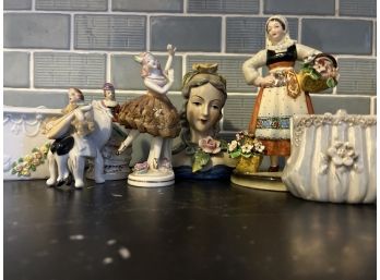 Collection Of Vintage Hand Painted Porcelain From Japan & Hungary