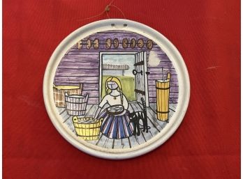 Hand Painted Vintage Decorative Plate: Made In Finland 6'