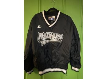 Vintage 1990s Los Angeles Raiders X Starter Pullover Windbreaker Jacket (Resells At $150!)