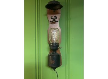 Railroad Lantern Lamp Repurposed For Use With Edison Bulb And Mason Jar TESTED WORKING