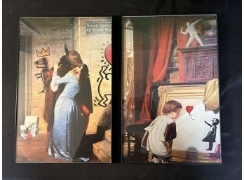 TWO 11 X 17 Modern Art Framed Reproductions By Italian Artist Leo Manelli