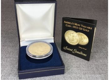 Tribute Piece - America's Most Valuable Coin - 1933 St. Gaudens Coin $20 Tribute Proof With Case & Booklet
