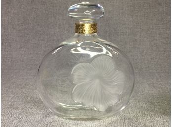 Large NINI RICCI Perfume Bottle In LALIQUE Perfume Bottle - Hand Etched Lalique Mark - Made In France