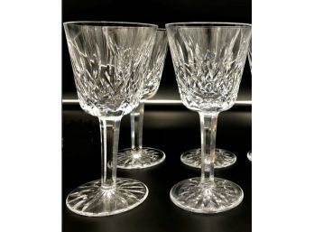 Set Of 8 WATERFORD LISMORE Claret CRYSTAL Wine Glasses