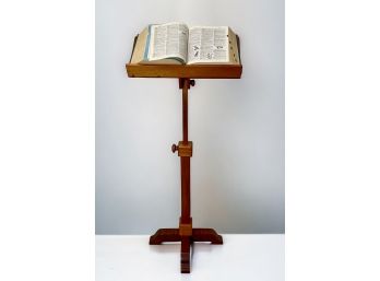 Wooden Book/ Music Stand With Vintage Webster's Dictionary