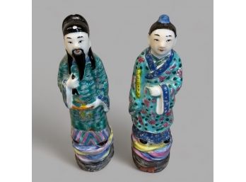 Pair Of Antique  Chinese Porcelain Figurines