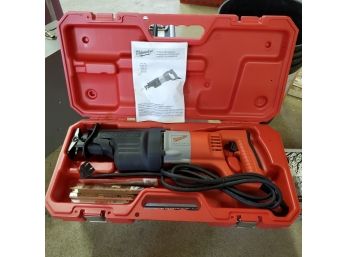 New! Milwaukee Heavy- Duty Orbital Sawzalls & Original Milwaukee Red Case. Extra Saw Blades & Owners Manual