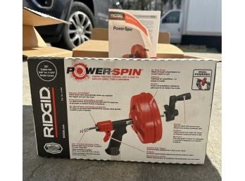 Ridgid Power Spin Chews Through Grease, Lint & Hair To Unclog Sinks, Tubs & Showers In Original Box.