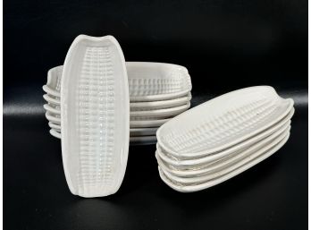 A Set Of Ceramic Corn Dishes Made In Portugal