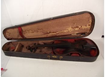 Vintage Jacobus Stainer Violin With Bow And Wooden Case