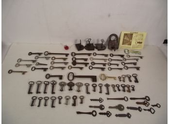 Antique Key And Lock Lot