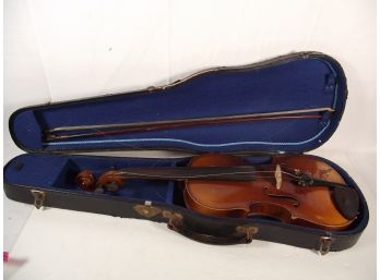 Vintage Violin With Bow And Case