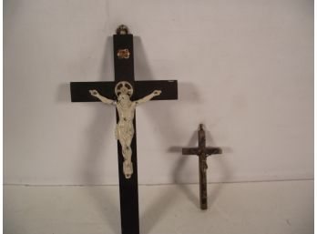 Pair Of Antique Crucifixes