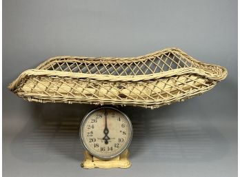 Rare Vintage Nursery Scale With Original Basket