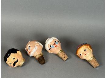 Vintage Handpainted 'Character' Bottle Stoppers