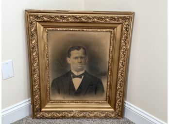 Antique Black & White Portrait In Ornate Frame