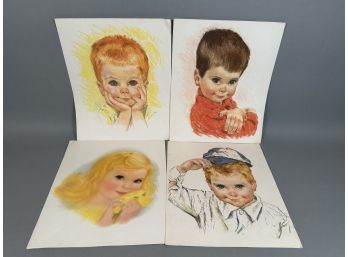 Vintage Northern Tissue All American Boys And Girl Beauty Portrait Prints