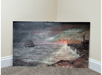 Original Signed Painting On Board