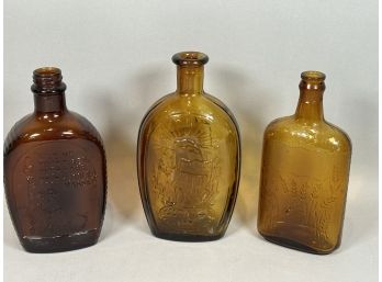 Vintage Brown & Amber Glass Bottles
