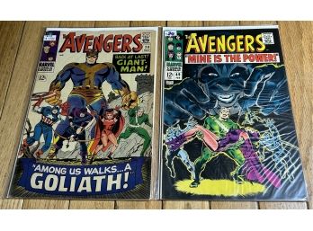 Vintage Silver Age Marvel AVENGERS Comic Books- #28 And #49- 12 Cent Covers