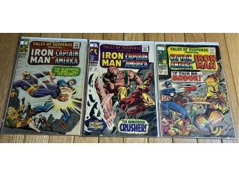 Vintage Silver Age TALES OF SUSPENSE- IRON MAN AND CAPTAIN AMERICA Comic Book Lot- 12 Cent Covers