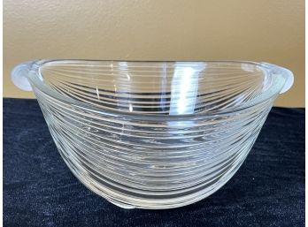 Vintage Mikasa Crystal Neo Classic Ribbed Large Bowl With Handles