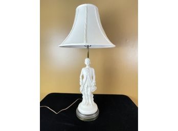 Antique Figurine With Tri Color Hat Table Lamp