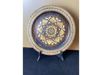 Vintage European Decorative Carved Wooden Platter