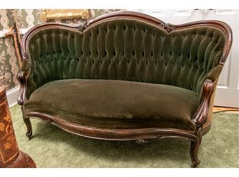 Victorian Carved Rosewood Settee