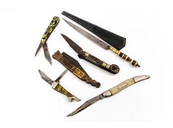 Group Of 5 Antique And Vintage Pen Knives