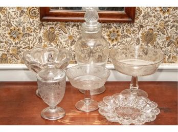 Group American Pressed Glass Items