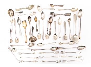 Large Mixed Group Sterling Silver Flatware- 23 Troy Ozs.