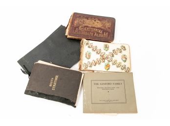 Group Of Antique Autograph Albums And CT Genealogy Books
