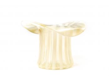Opaline Striped Top Hat Form Vase